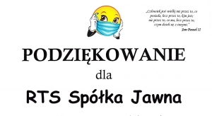 Podziękowanie dla RTS Sp. J.